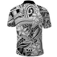 Polynesia Polo Shirt Tribal Polynesian Spirit With White Pacific Flowers LT9 - Polynesian Pride