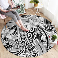 Polynesia Round Carpet Tribal Polynesian Spirit With White Pacific Flowers LT9 - Polynesian Pride