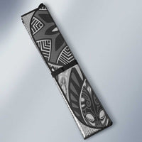 Polynesia Auto Sun Shade Hibiscus Hawaiian Tribal Tattoo Retro Gray - Polynesian Pride