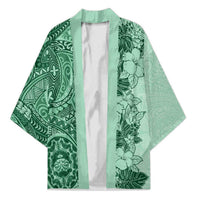 Polynesia Kimono Hibiscus Hawaiian Tribal Tattoo Retro Green LT9 Unisex Green - Polynesian Pride
