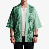 Polynesia Kimono Hibiscus Hawaiian Tribal Tattoo Retro Green LT9 - Polynesian Pride