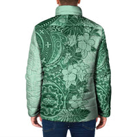 Polynesia Padded Jacket Hibiscus Hawaiian Tribal Tattoo Retro Green LT9 - Polynesian Pride