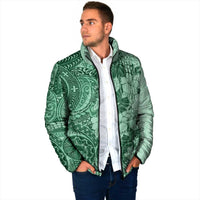 Polynesia Padded Jacket Hibiscus Hawaiian Tribal Tattoo Retro Green LT9 - Polynesian Pride