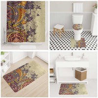 Polynesia Bathroom Set Hibiscus Hawaiian Tribal Tattoo Retro Tan - Polynesian Pride