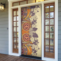 Polynesia Door Cover Hibiscus Hawaiian Tribal Tattoo Retro Tan - Polynesian Pride