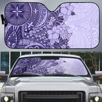 Polynesia Auto Sun Shade Hibiscus Hawaiian Tribal Tattoo Retro Violet - Polynesian Pride