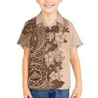 Polynesia Family Matching Long Sleeve Bodycon Dress and Hawaiian Shirt Hibiscus and Hawaiian Tribal Tattoo Retro Style Pink Pastel LT9 Son's Shirt Pink Pastel - Polynesian Pride