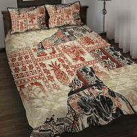 Hawaii Quilt Bed Set Aloha Tribal Pattern Beige Version LT9 - Polynesian Pride