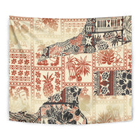 Hawaii Tapestry Aloha Tribal Pattern Beige Version LT9 - Polynesian Pride