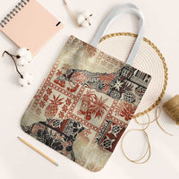 Hawaii Beige Version Tote Bag Aloha Tribal Pattern - Polynesian Pride
