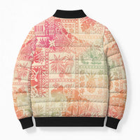Hawaii Sweat Pink Ombre Bomber Puffer Jacket Aloha Tribal Pattern - Polynesian Pride