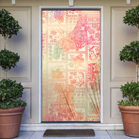 Hawaii Sweat Pink Ombre Door Cover Aloha Tribal Pattern - Polynesian Pride