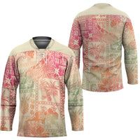 Hawaii Sweat Pink Ombre Hockey Jersey Aloha Tribal Pattern LT9 - Polynesian Pride