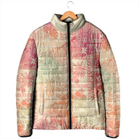 Hawaii Sweat Pink Ombre Padded Jacket Aloha Tribal Pattern - Polynesian Pride