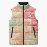 Hawaii Sweat Pink Ombre Sleeveless Puffer Jacket Aloha Tribal Pattern - Polynesian Pride