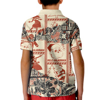 Aloha Hawaii Christmas Kid Polo Shirt Mele Kalikimaka Tapa Tribal Retro Style LT9 - Polynesian Pride