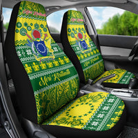 Cook Islands Christmas Car Seat Cover Santa Beach Meri Kiritimiti LT9 - Polynesian Pride