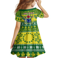 Cook Islands Christmas Family Matching Off Shoulder Short Dress and Hawaiian Shirt Santa Beach Meri Kiritimiti LT9 - Polynesian Pride