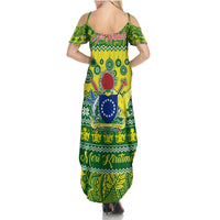 Cook Islands Christmas Summer Maxi Dress Santa Beach Meri Kiritimiti LT9 - Polynesian Pride