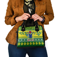 Personalised Cook Islands Christmas Shoulder Handbag Santa Beach Meri Kiritimiti LT9 - Polynesian Pride