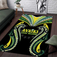 Rugby Cook Islands Avaiki Area Rug Black Kuki Airani Tribal Maori Inspired - Polynesian Pride