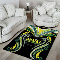 Rugby Cook Islands Avaiki Area Rug Black Kuki Airani Tribal Maori Inspired - Polynesian Pride