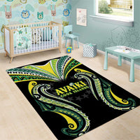 Rugby Cook Islands Avaiki Area Rug Black Kuki Airani Tribal Maori Inspired - Polynesian Pride