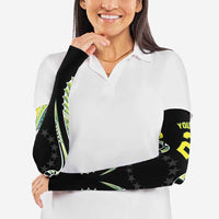 Custom Rugby Cook Islands Avaiki Arm Sleeves - Kuki Airani Tribal Black LT9 - Polynesian Pride