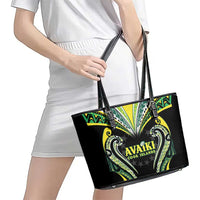 Rugby Cook Islands Avaiki Leather Tote Bag Black Kuki Airani Tribal Maori Inspired LT9 - Polynesian Pride