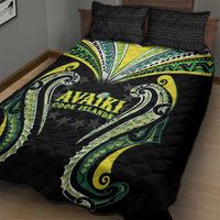 Rugby Cook Islands Avaiki Quilt Bed Set Black Kuki Airani Tribal Maori Inspired LT9 - Polynesian Pride