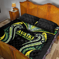 Rugby Cook Islands Avaiki Quilt Bed Set Black Kuki Airani Tribal Maori Inspired LT9 - Polynesian Pride
