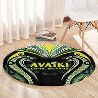 Rugby Cook Islands Avaiki Round Carpet Black Kuki Airani Tribal Maori Inspired LT9 - Polynesian Pride