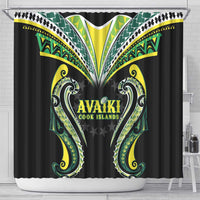 Rugby Cook Islands Avaiki Shower Curtain Black Kuki Airani Tribal Maori Inspired LT9 - Polynesian Pride