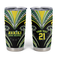 Custom Rugby Cook Islands Avaiki Tumbler Cup Black Kuki Airani Tribal Maori Inspired LT9 Black - Polynesian Pride