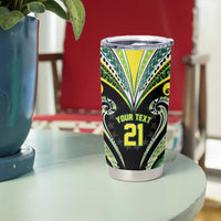 Custom Rugby Cook Islands Avaiki Tumbler Cup Black Kuki Airani Tribal Maori Inspired LT9 - Polynesian Pride