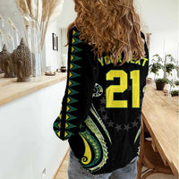 Custom Rugby Cook Islands Avaiki Women Casual Shirt Black Kuki Airani Tribal Maori Inspired - Polynesian Pride