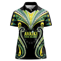 Custom Rugby Cook Islands Avaiki Women Polo Shirt Black Kuki Airani Tribal Maori Inspired - Polynesian Pride