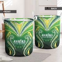 Rugby Cook Islands Avaiki Laundry Basket Green Kuki Airani Tribal Maori Inspired LT9 - Polynesian Pride