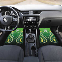 Custom Rugby Cook Islands Avaiki Car Mats Green Kuki Airani Tribal Maori Inspired LT9 Set 2pcs - Front Green - Polynesian Pride