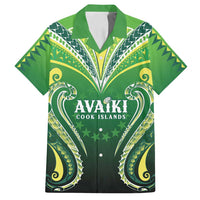 Custom Rugby Cook Islands Avaiki Family Matching Long Sleeve Bodycon Dress and Hawaiian Shirt Green Kuki Airani Tribal Maori Inspired - Polynesian Pride