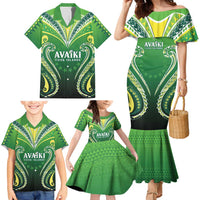 Custom Rugby Cook Islands Avaiki Family Matching Mermaid Dress and Hawaiian Shirt Green Kuki Airani Tribal Maori Inspired - Polynesian Pride