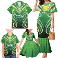 Custom Rugby Cook Islands Avaiki Family Matching Mermaid Dress and Hawaiian Shirt Green Kuki Airani Tribal Maori Inspired LT9 - Polynesian Pride