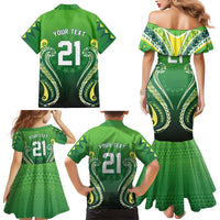 Custom Rugby Cook Islands Avaiki Family Matching Mermaid Dress and Hawaiian Shirt Green Kuki Airani Tribal Maori Inspired LT9 - Polynesian Pride