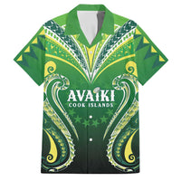 Custom Rugby Cook Islands Avaiki Family Matching Mermaid Dress and Hawaiian Shirt Green Kuki Airani Tribal Maori Inspired LT9 Dad's Shirt - Short Sleeve Green - Polynesian Pride