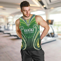 Custom Rugby Cook Islands Avaiki Men Tank Top Green Kuki Airani Tribal Maori Inspired LT9 Green - Polynesian Pride