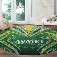 Rugby Cook Islands Avaiki Round Carpet Green Kuki Airani Tribal Maori Inspired LT9 - Polynesian Pride