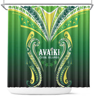 Rugby Cook Islands Avaiki Shower Curtain Green Kuki Airani Tribal Maori Inspired LT9 Green - Polynesian Pride
