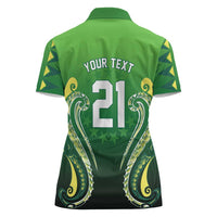 Custom Rugby Cook Islands Avaiki Women Polo Shirt Green Kuki Airani Tribal Maori Inspired - Polynesian Pride