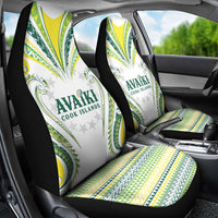 Rugby Cook Islands Avaiki Car Seat Cover White Kuki Airani Tribal Maori Inspired LT9 - Polynesian Pride