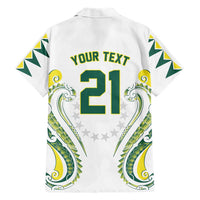 Custom Rugby Cook Islands Avaiki Family Matching Off The Shoulder Long Sleeve Dress and Hawaiian Shirt White Kuki Airani Tribal Maori Inspired LT9 - Polynesian Pride